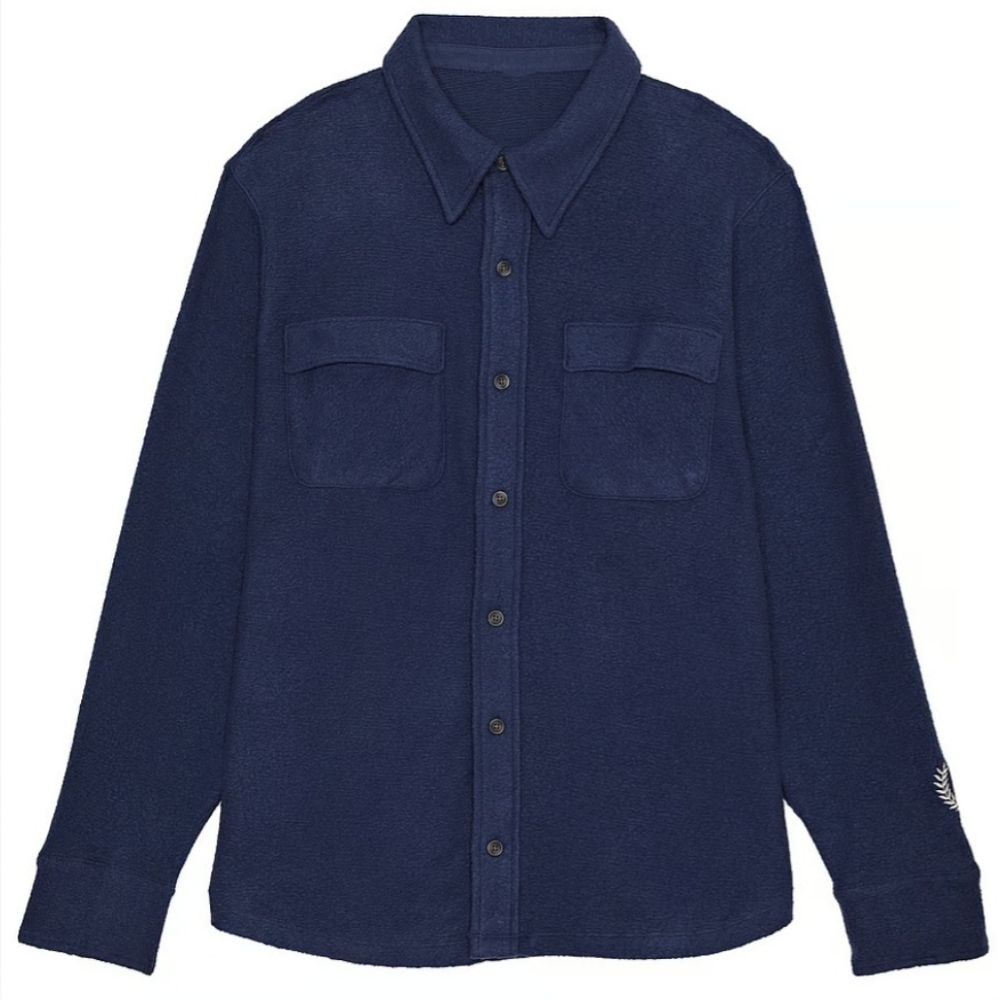 XL XXL Victoria's Secret PINK Reverse Fleece Shacket Navy